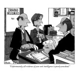 "Unfortunately, all evidence of your son's intelligence is purely anecdota…" - New Yorker Cartoon Premium Giclee Print by William Haefeli