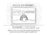 "And, in a move sure to attract the attention of regulators, the private s…" - New Yorker Cartoon Premium Giclee Print by Robert Mankoff