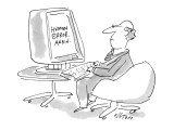 Man's computer screen gives him the message, 'Human Error. Again.' - New Yorker Cartoon Premium Giclee Print by Dean Vietor