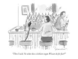 "Then I said, 'So what does a lesbian vegan Wiccan do for fun?'" - New Yorker Cartoon Premium Giclee Print by Danny Shanahan
