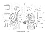 "Great, but how is he in bed?" - New Yorker Cartoon Premium Giclee Print by Robert Mankoff