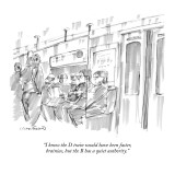 "I know the D train would have been faster, brainiac, but the B has a quie…" - New Yorker Cartoon Premium Giclee Print by Michael Crawford