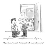 "Big deal, an A in math.  That would be a D in any other country." - New Yorker Cartoon Premium Giclee Print by Mike Twohy