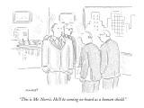 "This is Mr. Norris. He'll be coming on board as a human shield." - New Yorker Cartoon Premium Giclee Print by Robert Mankoff