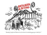 "Actually, I preferred 'Heaven,' too, but then the marketing guys got hold…" - New Yorker Cartoon Premium Giclee Print by Lee Lorenz