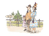 A mother, father and daughter in the park head for the reptile house. - New Yorker Cartoon Premium Giclee Print by William Steig