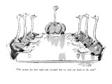 "The motion has been made and seconded that we stick our heads in the sand…" - New Yorker Cartoon Premium Giclee Print by Mischa Richter