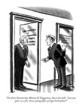 "I'm from Simmersby, Blomm & Tuggarton, down the hall.  Can you spare us a…" - New Yorker Cartoon Premium Giclee Print by Ed Fisher