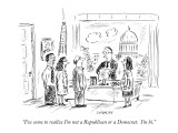 "I've come to realize I'm not a Republican or a Democrat. I'm bi." - New Yorker Cartoon Premium Giclee Print by David Sipress