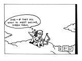 Angry cupid standing on a cloud, a word balloon reads,  'Fine—if they all … - New Yorker Cartoon Premium Giclee Print by Bruce Eric Kaplan