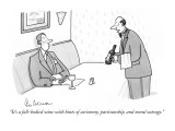 "It's a full-bodied wine with hints of acrimony, partisanship, and moral o…" - New Yorker Cartoon Premium Giclee Print by Leo Cullum