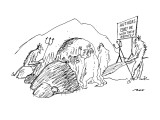 Devil carries a sign that reads 'Authors Must Be With Their Agents!" - New Yorker Cartoon Premium Giclee Print by Al Ross
