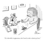 "It is thornlike in appearance, but I need to order a battery of tests." - New Yorker Cartoon Premium Giclee Print by Leo Cullum