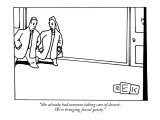 "She already had someone taking care of dessert. We're bringing forced gai…" - New Yorker Cartoon Premium Giclee Print by Bruce Eric Kaplan