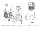 "It's the editorial he was fulminating against when he keeled over and cro…" - New Yorker Cartoon Premium Giclee Print by Robert Mankoff