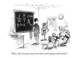 "Please, Ms. Sweeney, may I ask where you're going with all this?" - New Yorker Cartoon Premium Giclee Print by Robert Weber