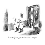 "I don't feel quite as fulfilled when I've saved a lawyer." - New Yorker Cartoon Premium Giclee Print by Frank Cotham
