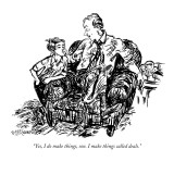 "Yes, I do make things, son. I make things called deals." - New Yorker Cartoon Premium Giclee Print by William Hamilton