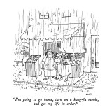 "I'm going to go home, turn on a kung-fu movie, and get my life in order." - New Yorker Cartoon Premium Giclee Print by George Booth