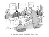 "For God's sake, Edwards.  Put the laser pointer away." - New Yorker Cartoon Premium Giclee Print by Leo Cullum