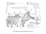 "I'm thinking of doing Pamplona this year." - New Yorker Cartoon Premium Giclee Print by Arnie Levin