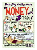 Your Key To Happiness The Money Way!How?  in 3 Simple Steps!1 Get lots of … - New Yorker Cartoon Premium Giclee Print by Ruben Bolling