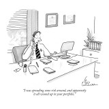 "I was spreading some risk around, and apparently it all wound up in your …" - New Yorker Cartoon Premium Giclee Print by Leo Cullum