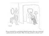 "Are we interested in a meticulously detailed, genuine silver coin, issued…" - New Yorker Cartoon Premium Giclee Print by Robert Mankoff