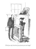"I'll tell you why I shot him if you promise you won't laugh." - New Yorker Cartoon Premium Giclee Print by Robert Weber