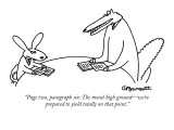 "Page two, paragraph six: The moral high ground—we're prepared to yield to… Premium Giclee Print by Charles Barsotti