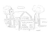 Inscription on headstone reads, 'Gilman: Born 1927, Closure 2001.' - New Yorker Cartoon Premium Giclee Print by Robert Mankoff