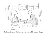 "Look, I can't promise I'll change, but I can promise I'll pretend to chan…" - New Yorker Cartoon Premium Giclee Print by Robert Mankoff