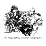 "You don't get it, Daddy, because they're not targeting you." - New Yorker Cartoon Premium Giclee Print by William Hamilton