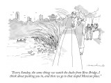 "Every Sunday, the same thing: we watch the ducks from Bow Bridge, I think…" - New Yorker Cartoon Premium Giclee Print by Michael Crawford