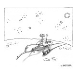 Mars rover holding a wooden divining rod to search for water. - New Yorker Cartoon Premium Giclee Print by Wayne Bressler