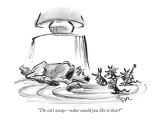 "The cat's away—what would you like to hear?" - New Yorker Cartoon Premium Giclee Print by Lee Lorenz