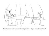 "I need someone well versed in the art of torture—do you know PowerPoint?" - New Yorker Cartoon Premium Giclee Print by Alex Gregory