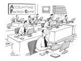 Accounting Fantasy Camp - New Yorker Cartoon Premium Giclee Print by Leo Cullum