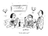 "Is the rabbit cute?" - New Yorker Cartoon Premium Giclee Print by David Sipress