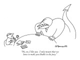 "No, no, I like you.  I only meant that we have to make you likable to the…" - New Yorker Cartoon Premium Giclee Print by Charles Barsotti
