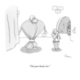 "On your head, sire." - New Yorker Cartoon Premium Giclee Print by Zachary Kanin