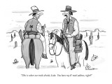 "This is where our trails divide, Luke.  You have my E-mail address, right…" - New Yorker Cartoon Premium Giclee Print by Leo Cullum