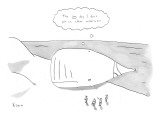 Beached whale wearing dirty underwear thinking, "The one day I don't put o…" - New Yorker Cartoon Premium Giclee Print by Zachary Kanin