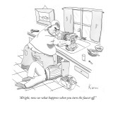 "Alright, now see what happens when you turn the faucet off." - New Yorker Cartoon Premium Giclee Print by Zachary Kanin