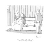 "I can feel the baby kicking." - New Yorker Cartoon Premium Giclee Print by Zachary Kanin