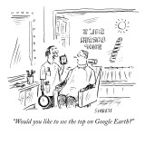 "Would you like to see the top on Google Earth?" - New Yorker Cartoon Premium Giclee Print by David Sipress