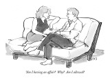 "Am I having an affair?  Why?  Am I allowed? - New Yorker Cartoon Premium Giclee Print by Carolita Johnson