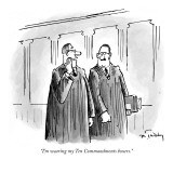 "I'm wearing my Ten Commandments boxers." - New Yorker Cartoon Premium Giclee Print by Mike Twohy