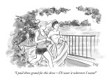 "I paid three grand for this dress—I'll wear it wherever I want!" - New Yorker Cartoon Premium Giclee Print by Carolita Johnson