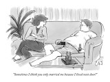 "Sometimes I think you only married me because I lived next door!" - New Yorker Cartoon Premium Giclee Print by Carolita Johnson